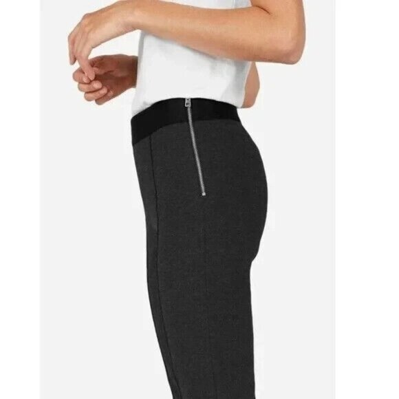 Everlane Stretch Ponte Crop Pants Exposed Side Zip Front Seam - Picture 2 of 10